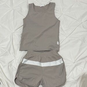 Sparrow Taupe Swim Trunks and Tank Set